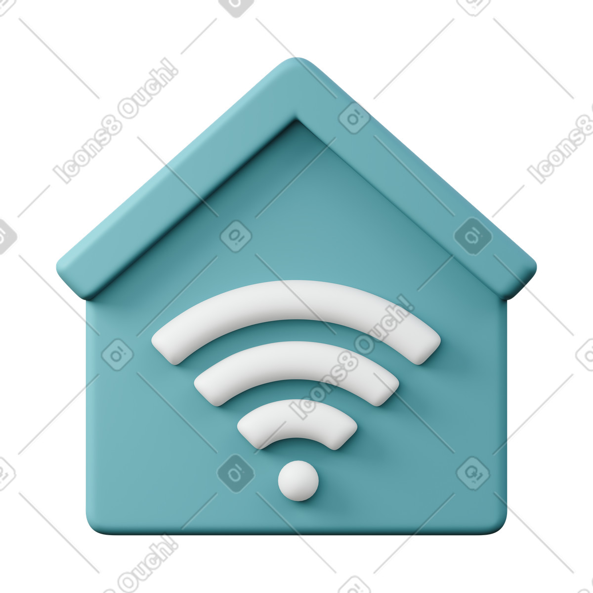 Smart home illustration in 3D Sugary style download in PNG, SVG