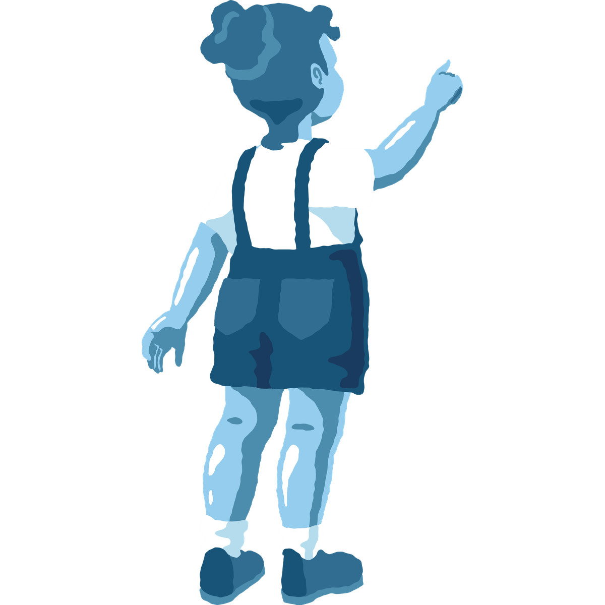 Girl pointing back illustrazione in stile Cherry scarica in PNG, SVG