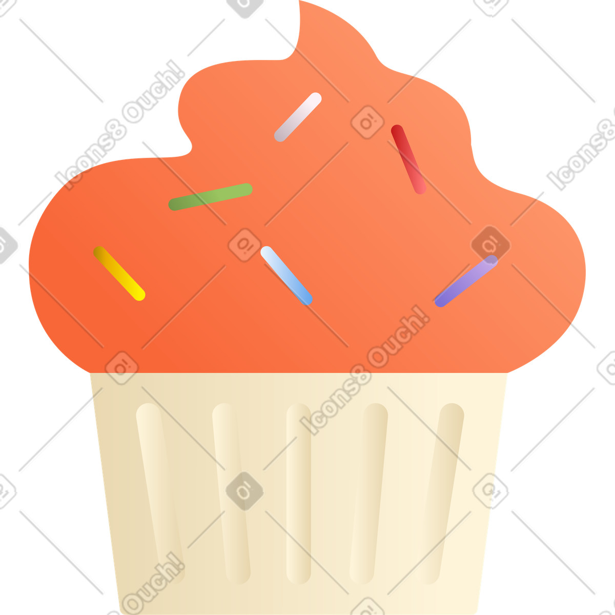 Cupcake-Illustration im Silky-Stil als Download in PNG, SVG