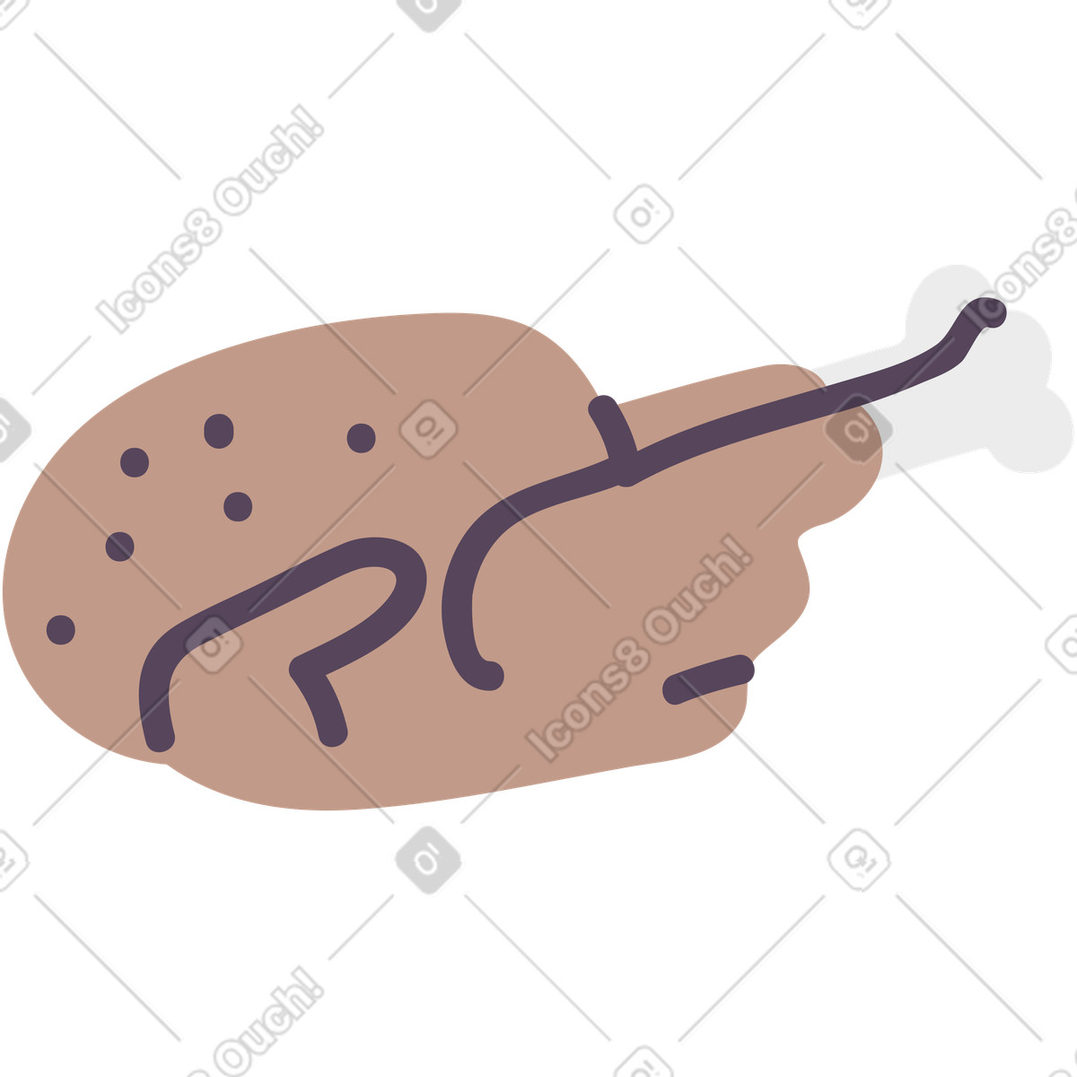Ilustración Pavo en estilo Pluto a descargar en PNG y SVG