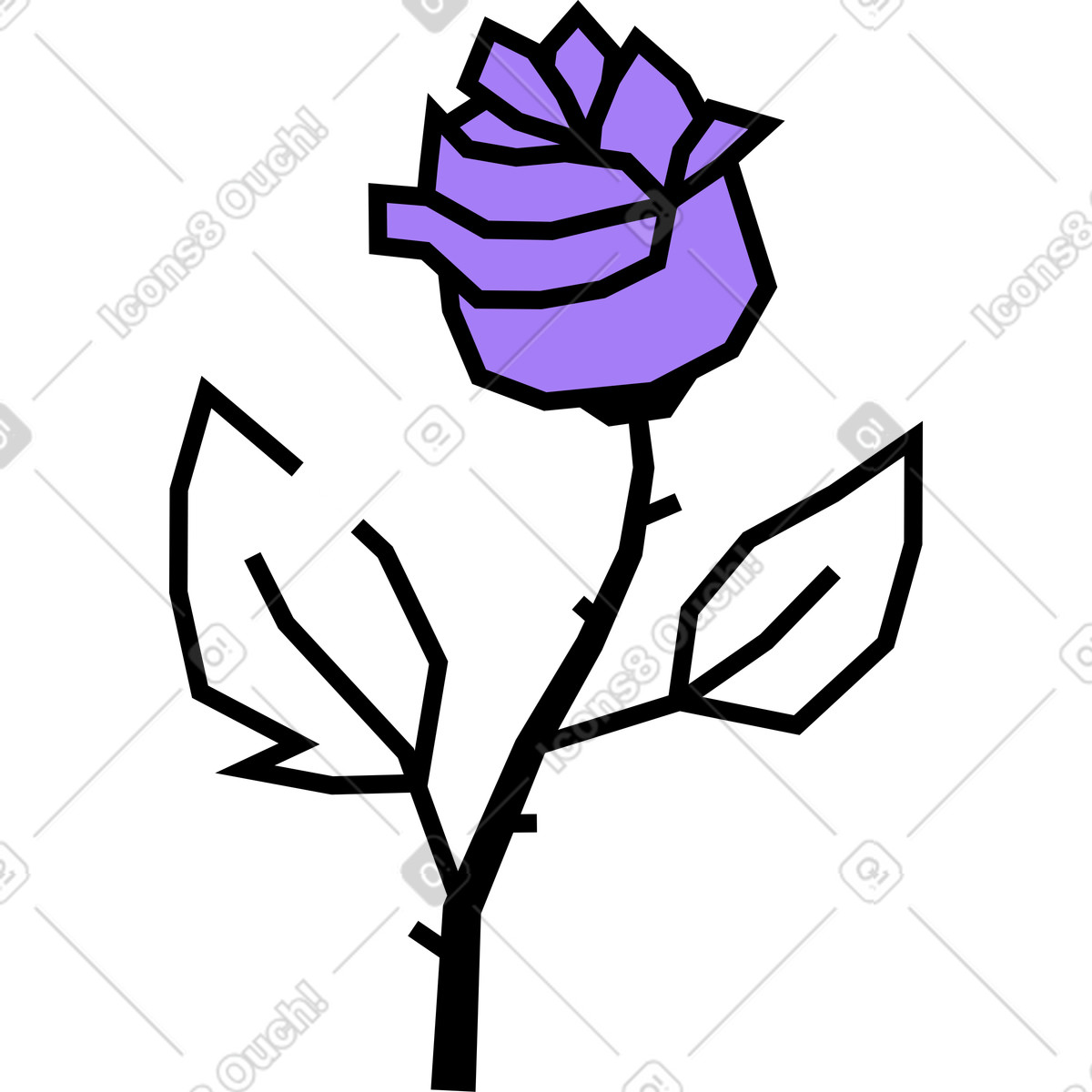 Rose-Illustration im Amethyst-Stil als Download in PNG, SVG
