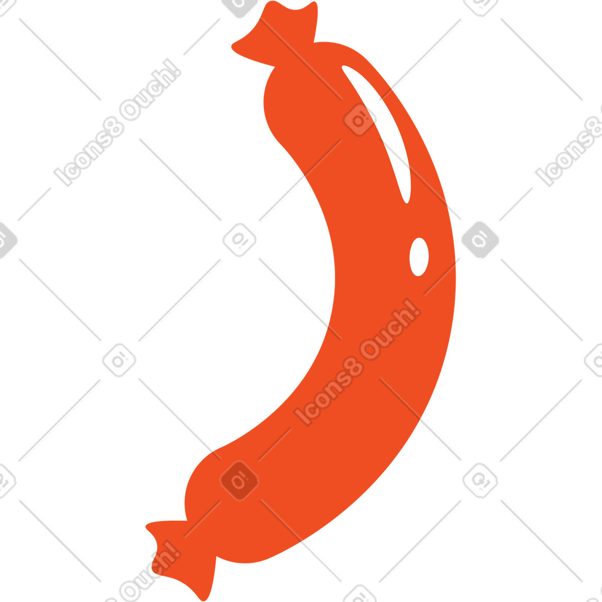 Sausage illustration in Flame style download in PNG, SVG