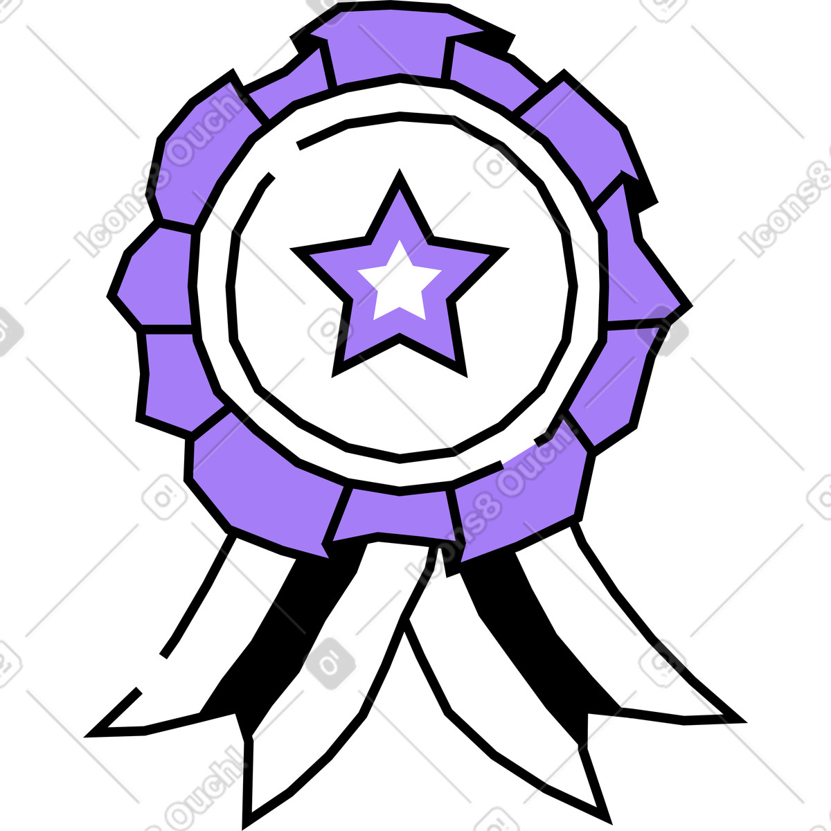 Amethyst スタイルの Medal with a star のイラストをPNG、SVG形式でダウンロード