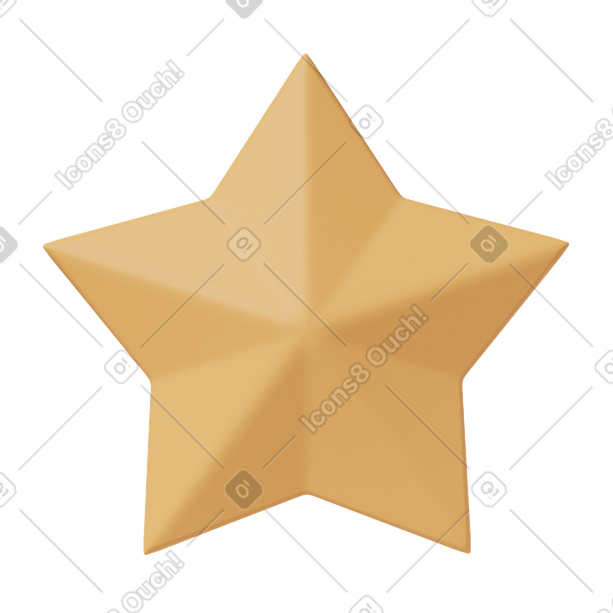 Ilustración Yellow star en estilo 3D Casual life a descargar en PNG y SVG