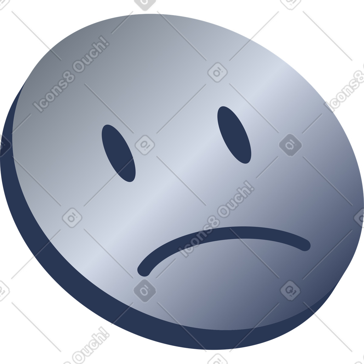Ilustração de Sorriso triste em no estilo Lucent para baixar em PNG, SVG