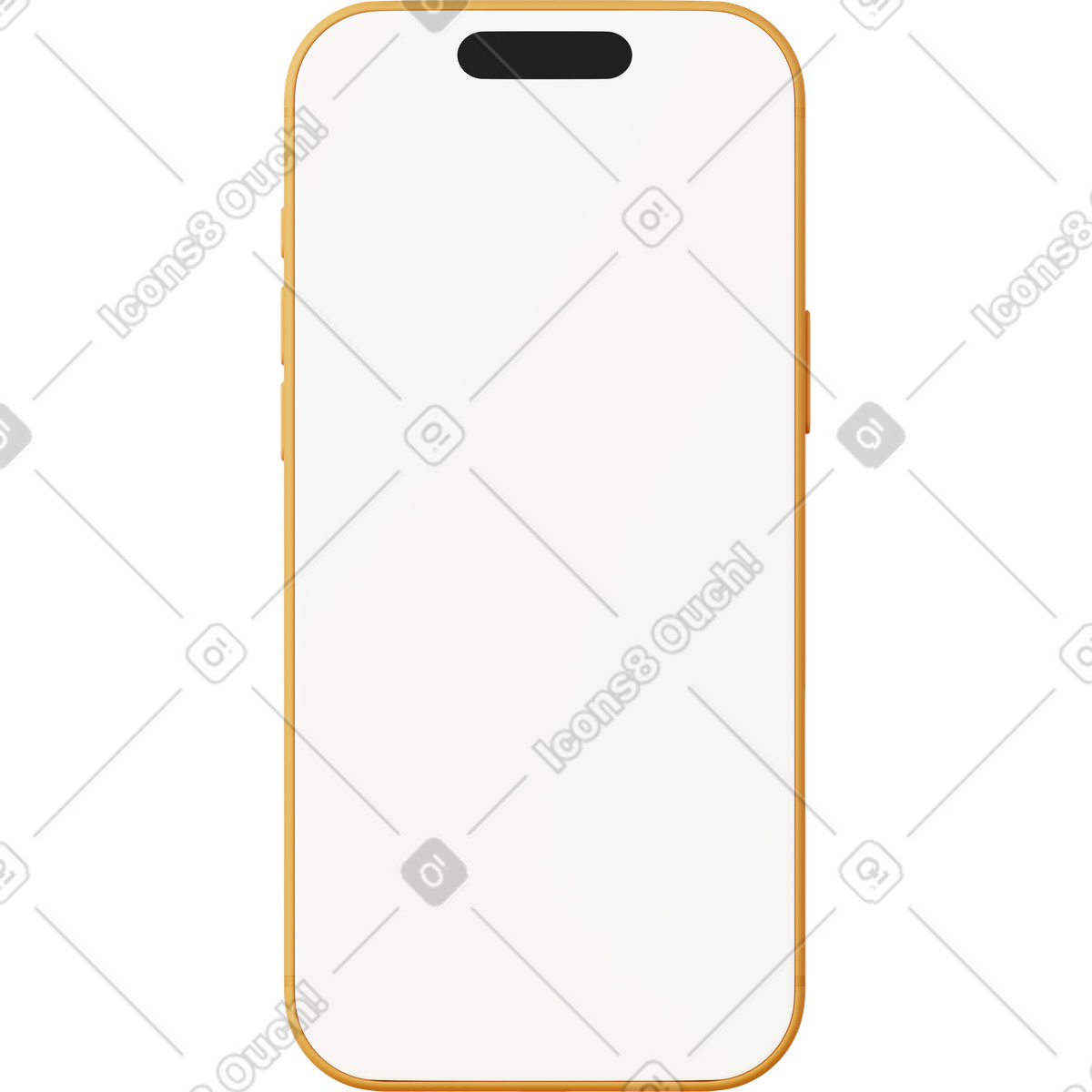 3D Casual life スタイルの Front view of yellow phone のイラストをPNG、SVG形式でダウンロード