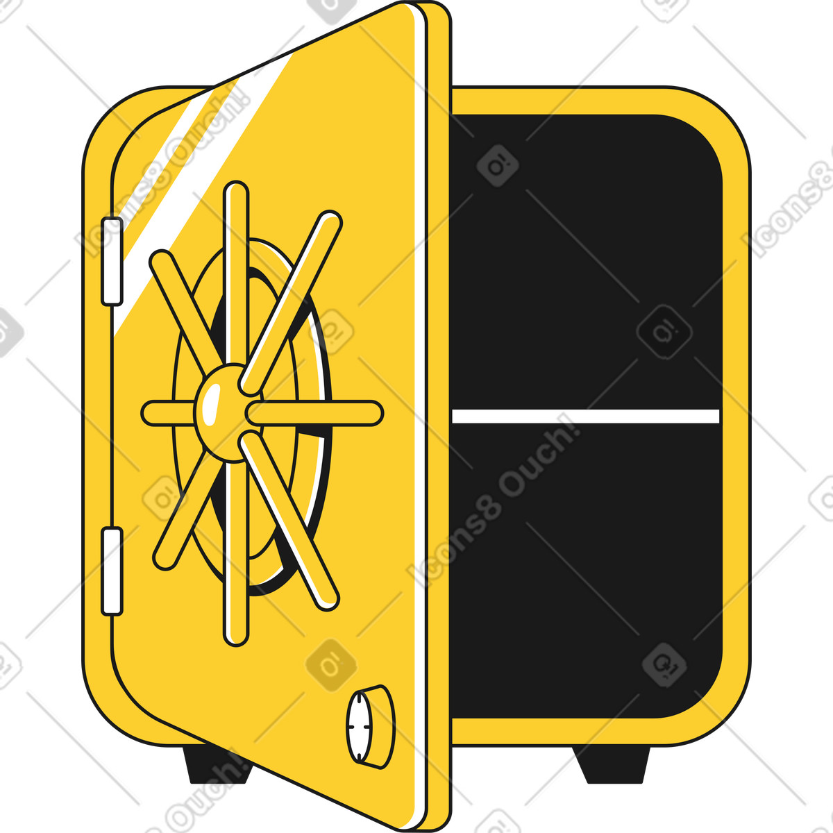 Ilustração de Abrir cofre vazio em no estilo Taxi para baixar em PNG, SVG