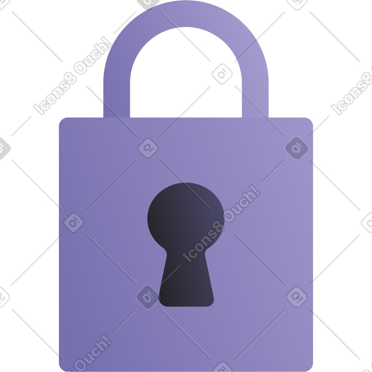 Closed lock illustration in Coworking style download in PNG, SVG