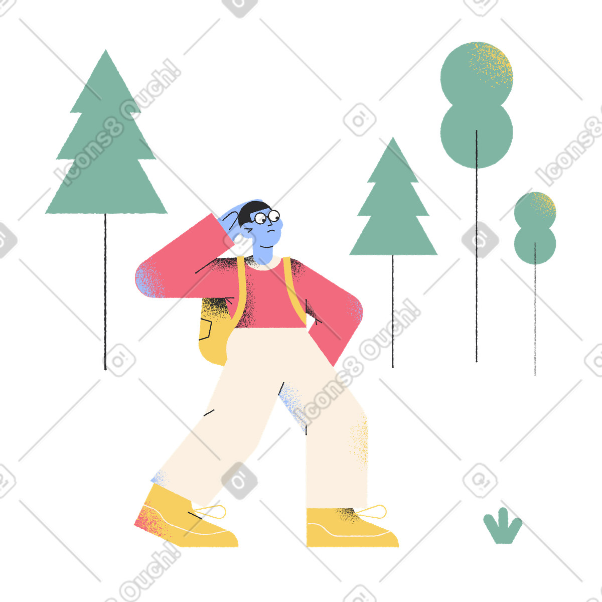 Pablo スタイルの 森で迷子 のイラストをPNG、SVG形式でダウンロード