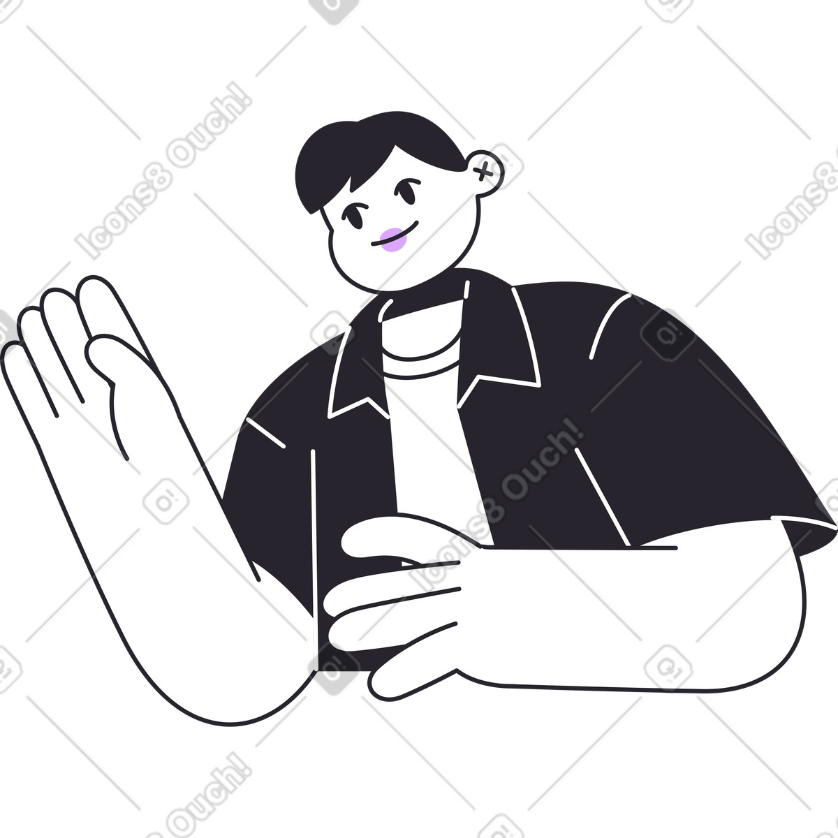 Ilustração de Homem camisa preta em no estilo Grapy para baixar em PNG, SVG