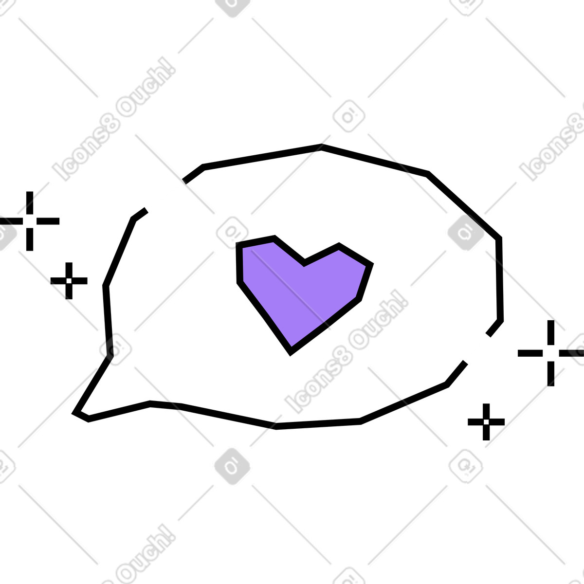 Like speech bubble-Illustration im Amethyst-Stil als Download in PNG, SVG