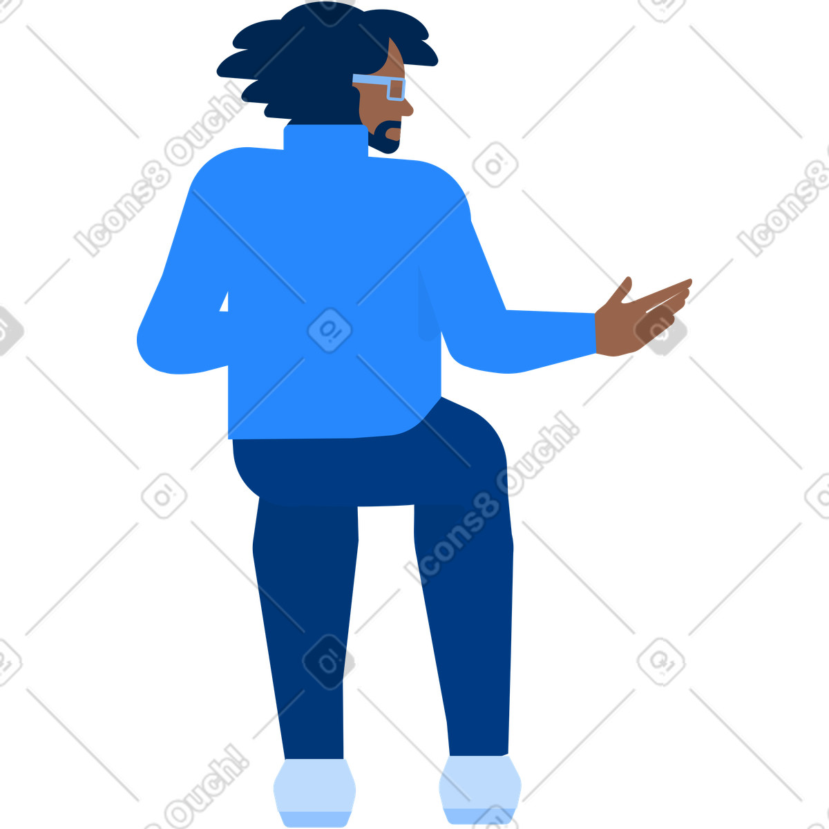 Uomo seduto vista posteriore illustrazione in stile Urban scarica in PNG, SVG