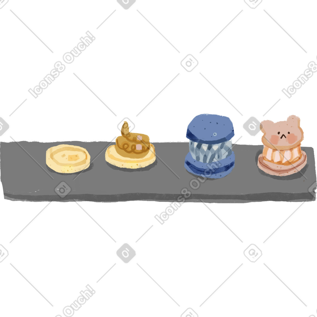 Illustration Des pâtisseries dans le style Ikigai à télécharger aux formats PNG, SVG