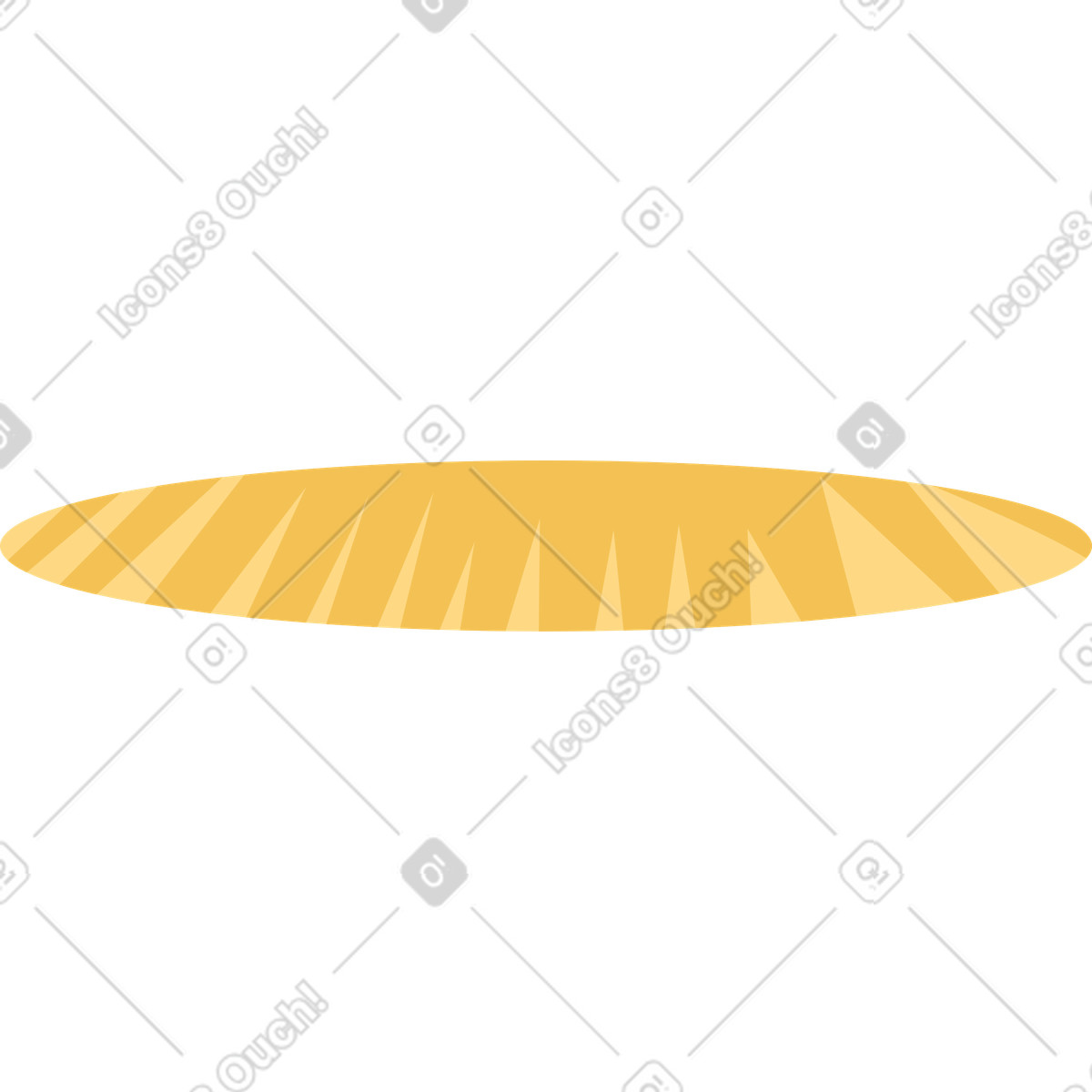Yellow oval carpet illustration in Lagom style download in PNG, SVG