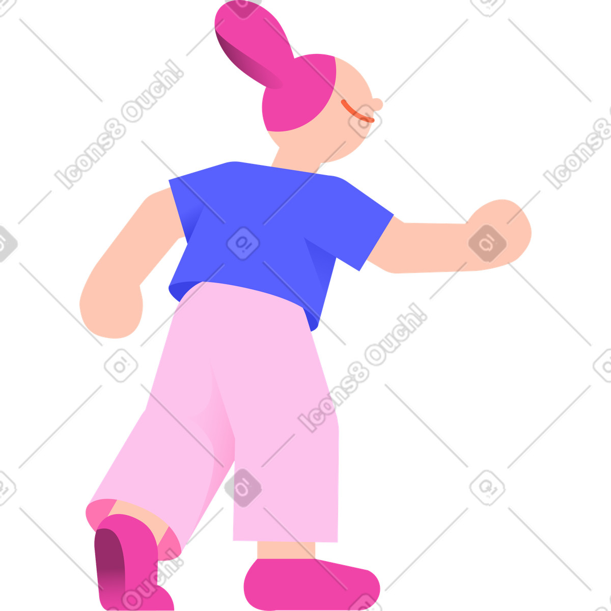 Ilustração de Jovem empurrando algo em no estilo 8bit para baixar em PNG, SVG