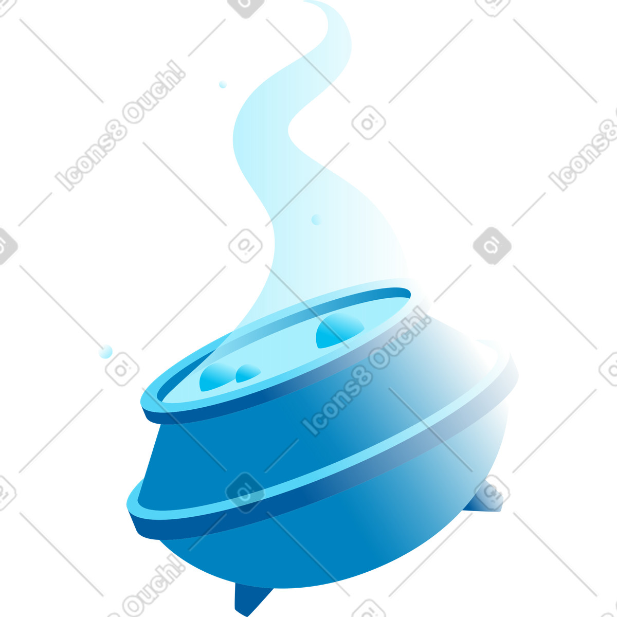 Witch cauldron illustration in Icy style download in PNG, SVG