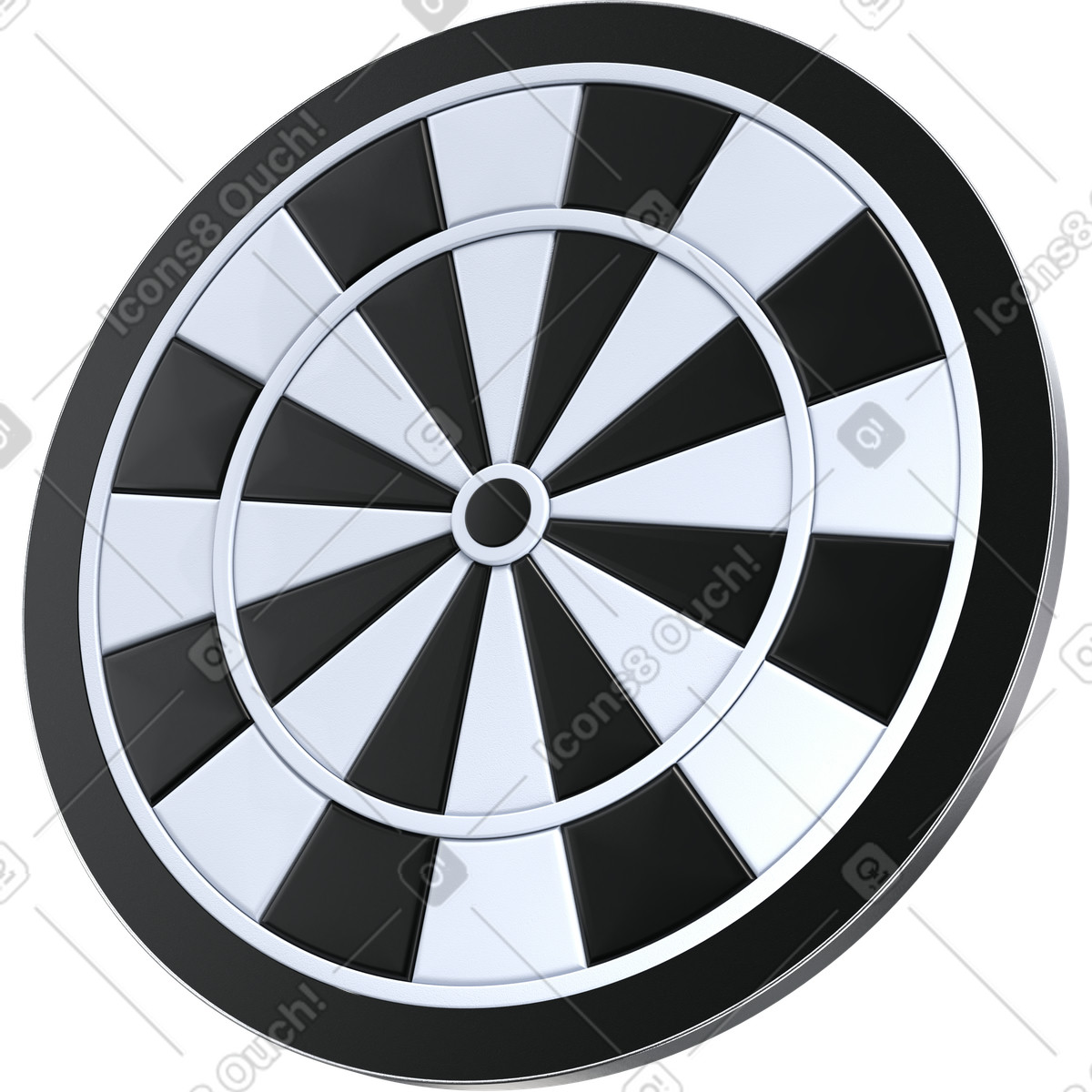 Dartboard target, business strategy objective illustration in 3D Pro style download in PNG, SVG
