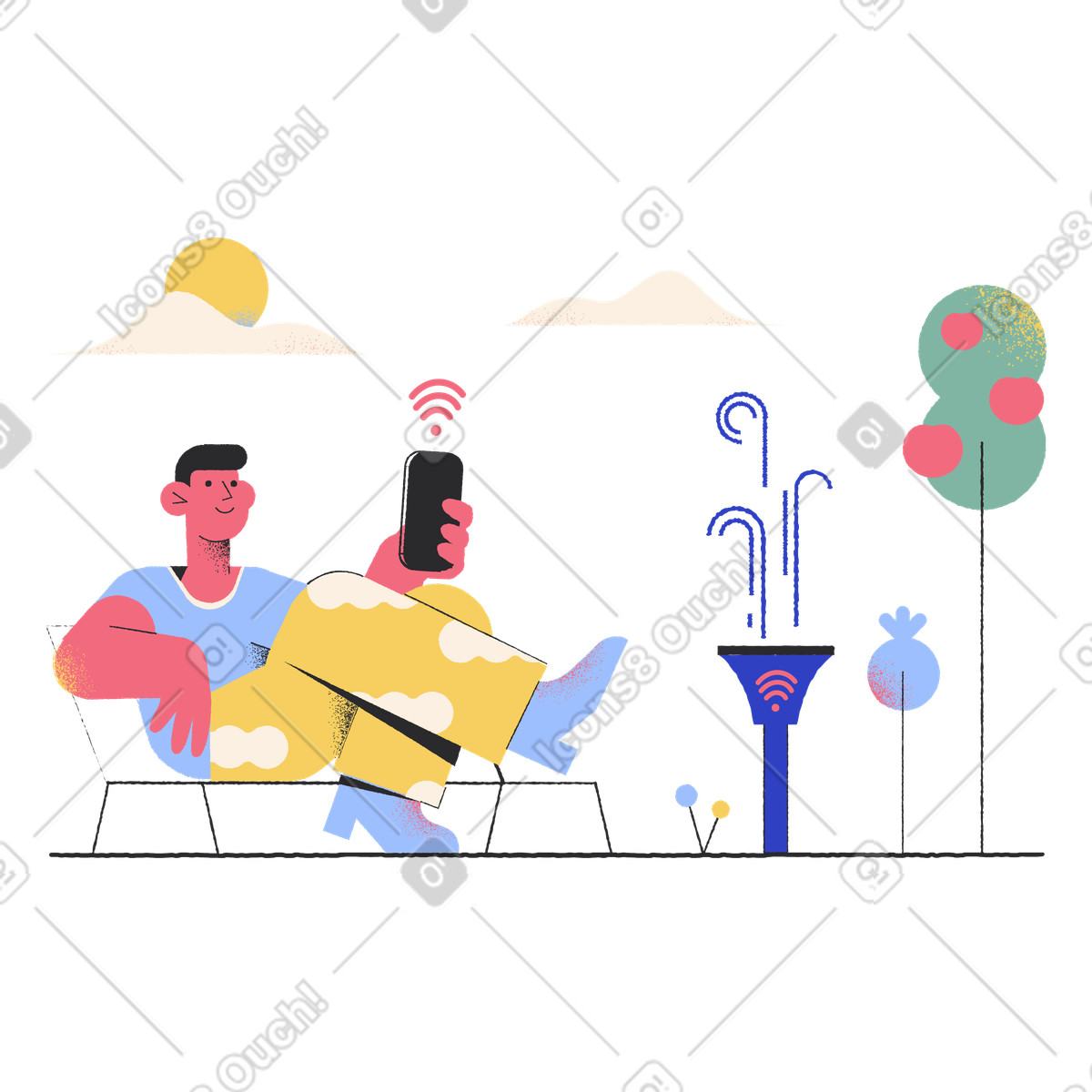 Intelligentes bewässerungssystem-Illustration im Pablo-Stil als Download in PNG, SVG