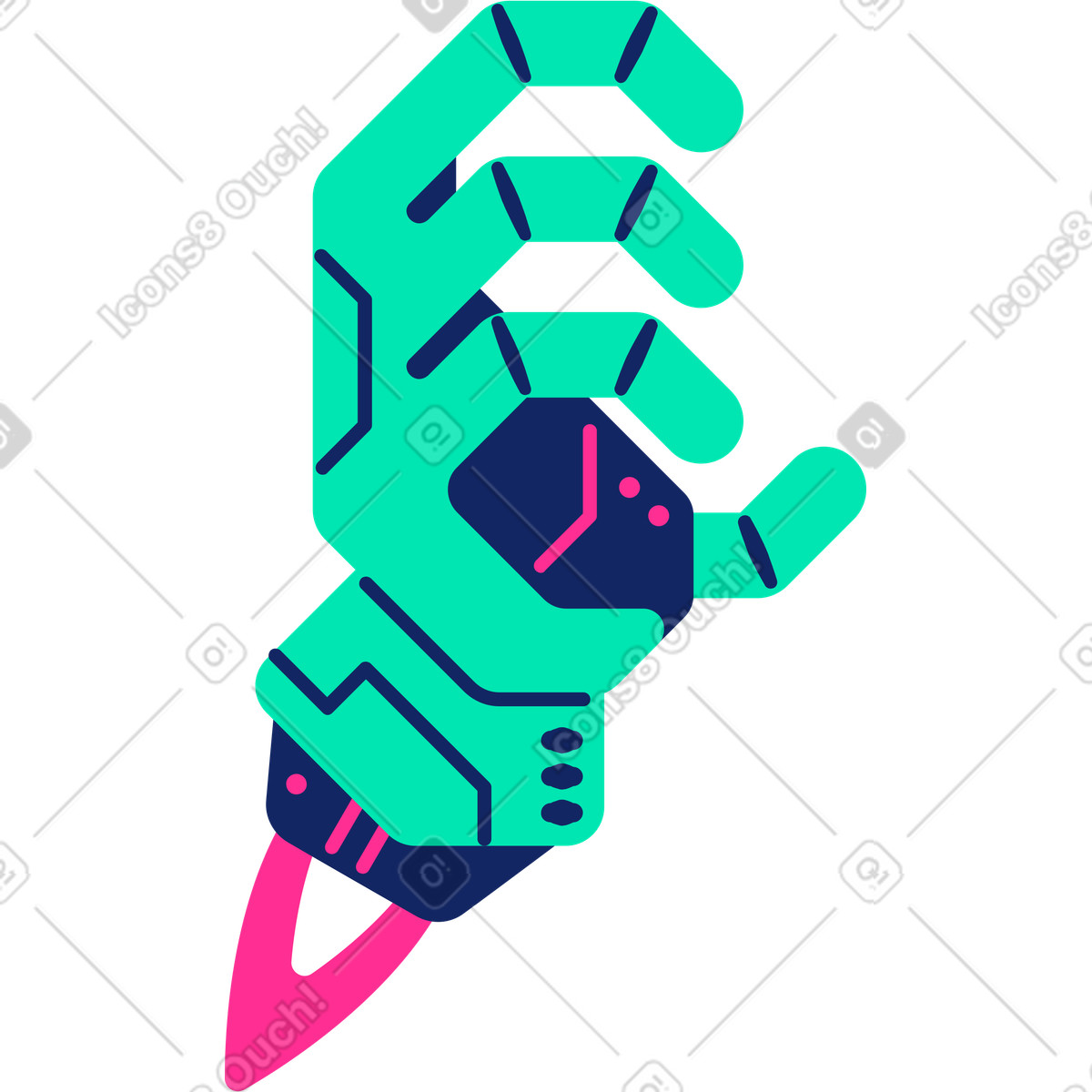 Ilustração de Mão robótica em no estilo Cyborg para baixar em PNG, SVG