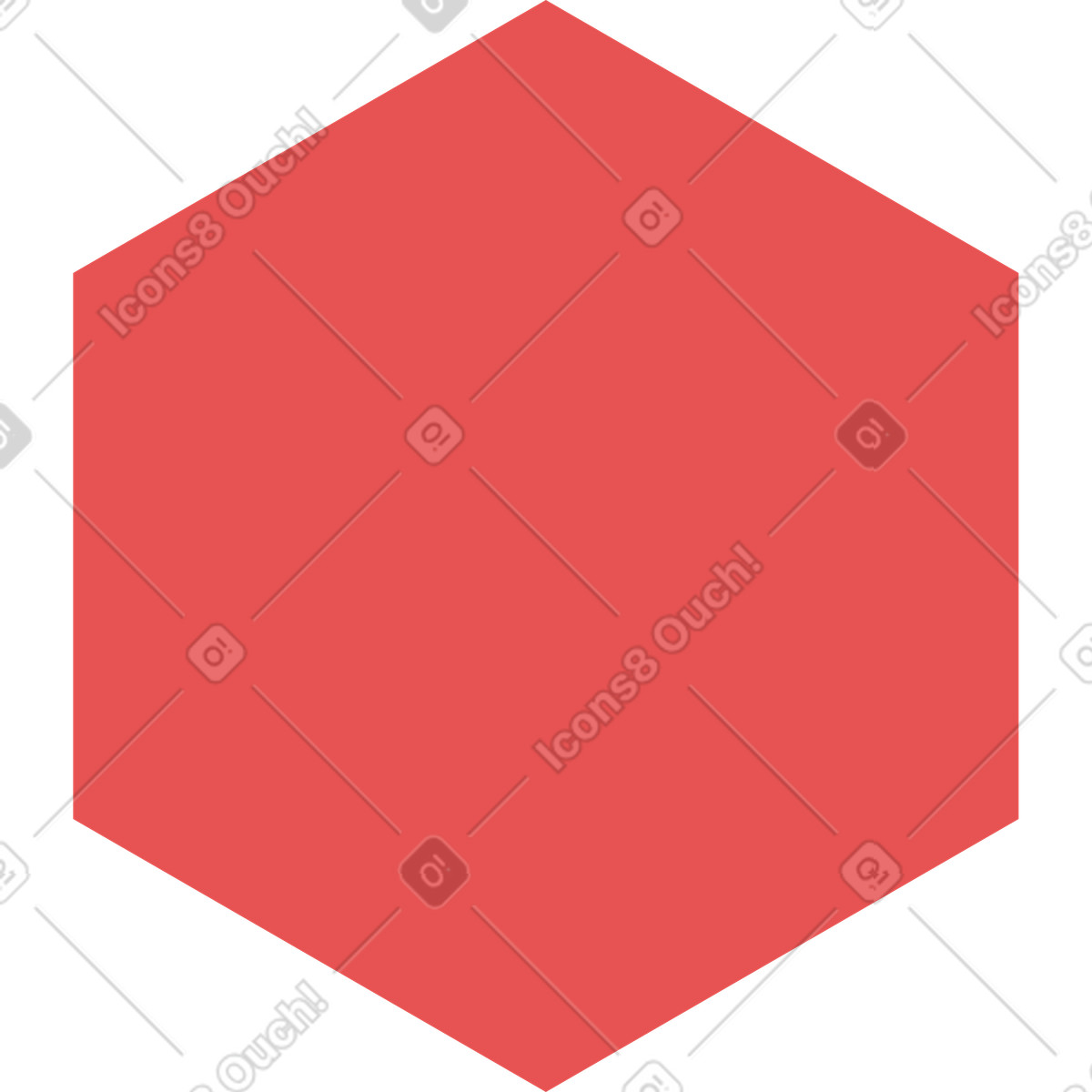 Red hexagon illustrazione in stile Pale scarica in PNG, SVG