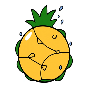 A detailed close-up of a juicy pineapple slice with droplets of water