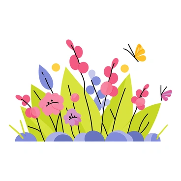 A vibrant garden bed filled with blooming "snapdragon flowers" in various shades of pink, purple, and yellow. The flowers are arranged in a pleasing pattern, with taller "snapdragons" in the center gradually transitioning to shorter ones on the edges. Green leaves surround the flowers, providing a lush backdrop. A few butterflies with colorful wings are flitting around the flowers, adding to the lively scene. The garden bed is bordered by small stones, enhancing its artistic arrangement.