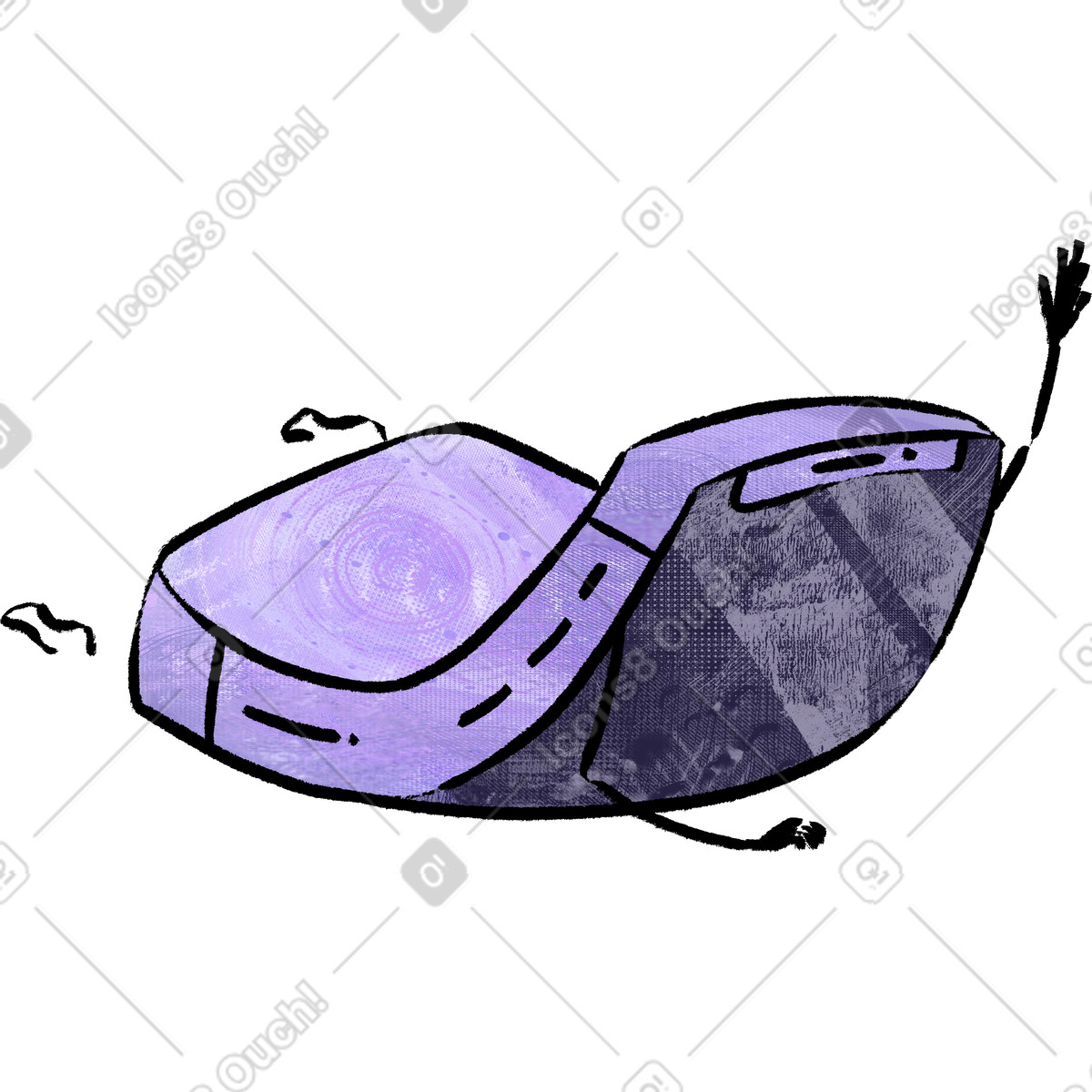 Illustration Téléphone portable dans le style Doobry à télécharger aux formats PNG, SVG