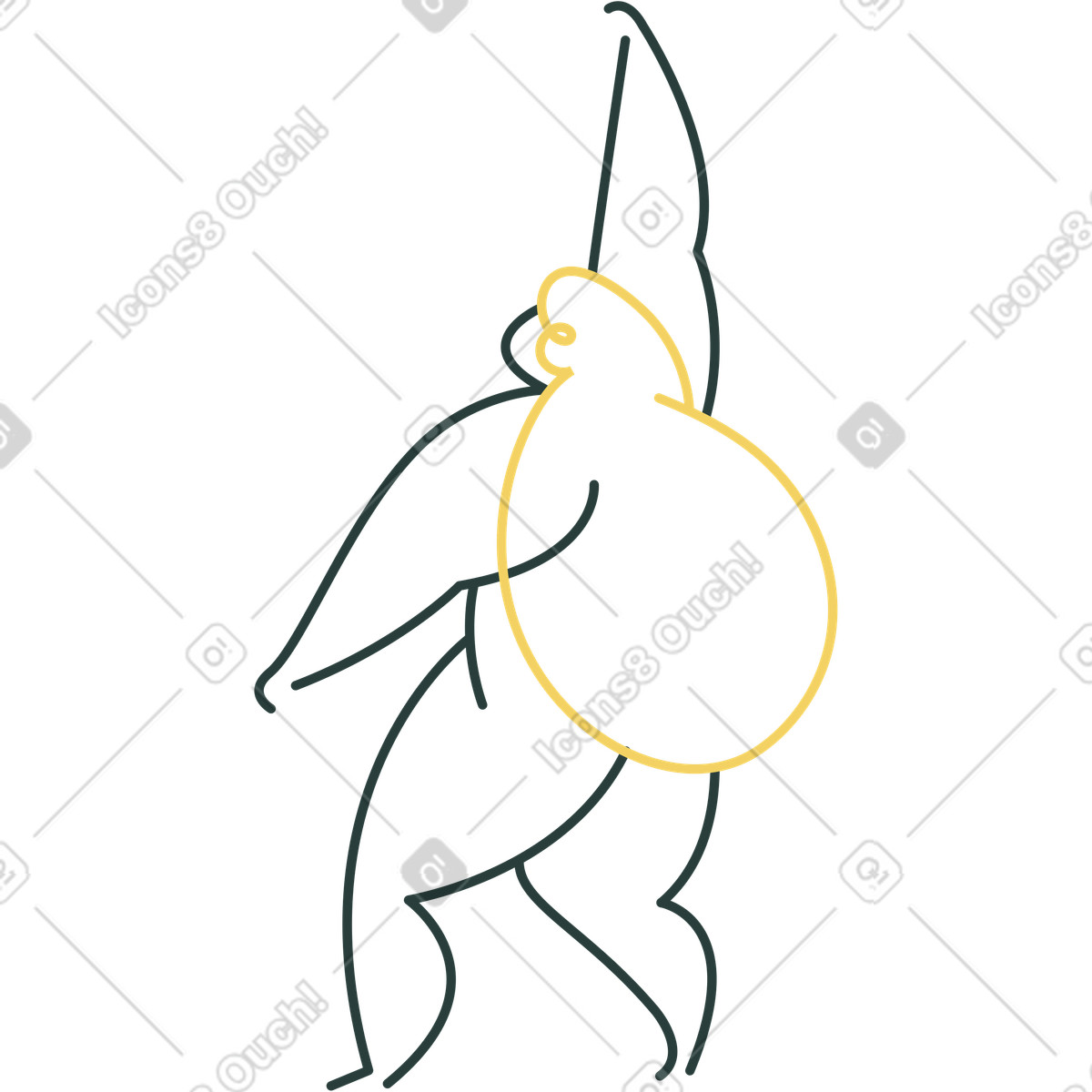 Ragazza illustrazione in stile Macaroni scarica in PNG, SVG