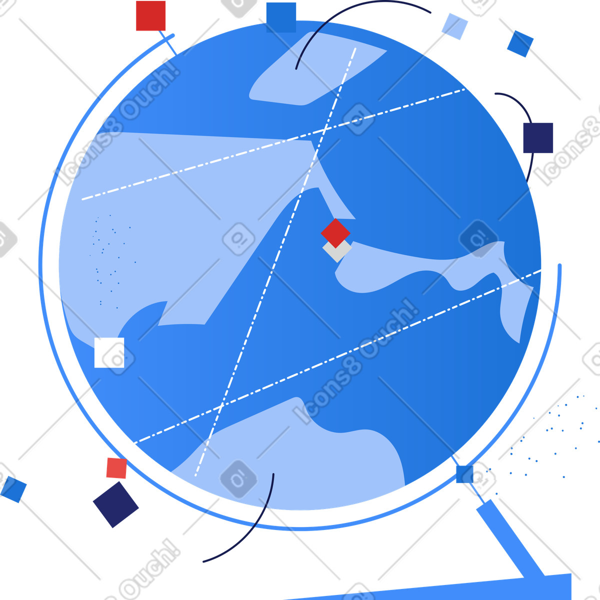 Globe illustration featuring high-quality clipart graphics and vectors for various uses