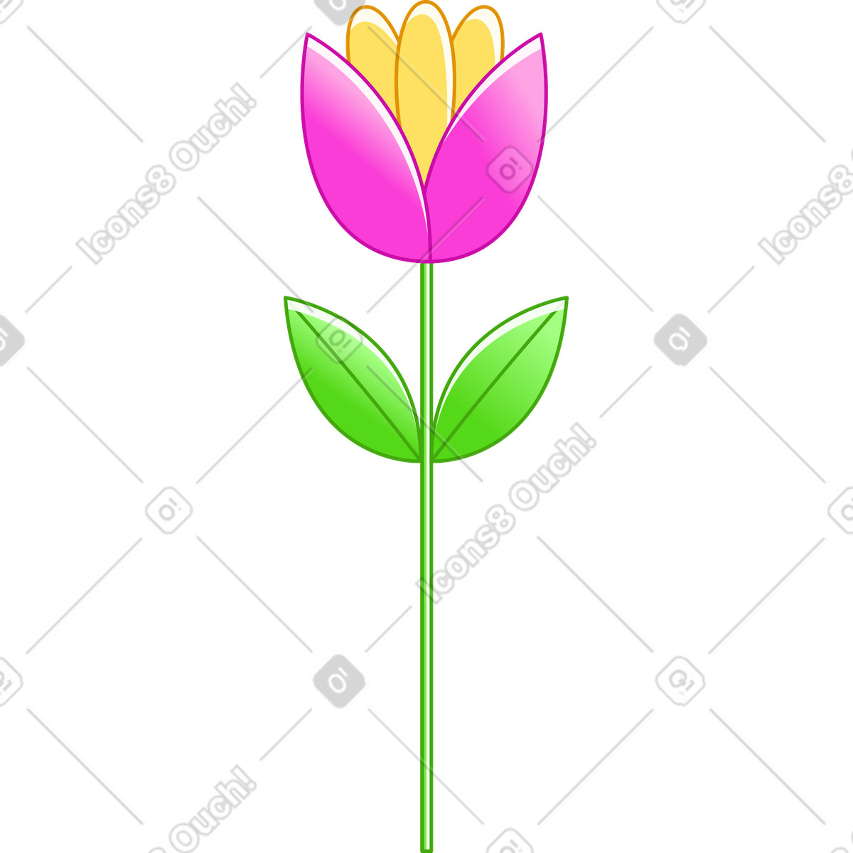 Pinke blume-Illustration im Rainbow-Stil als Download in PNG, SVG