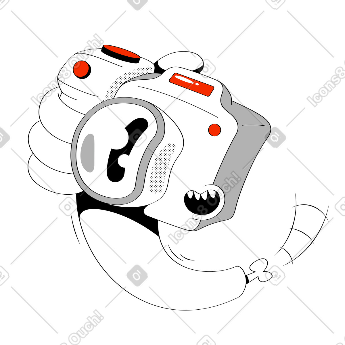 下载 Looney 风格的 手里拿着相机 插画，支持 PNG、SVG 格式