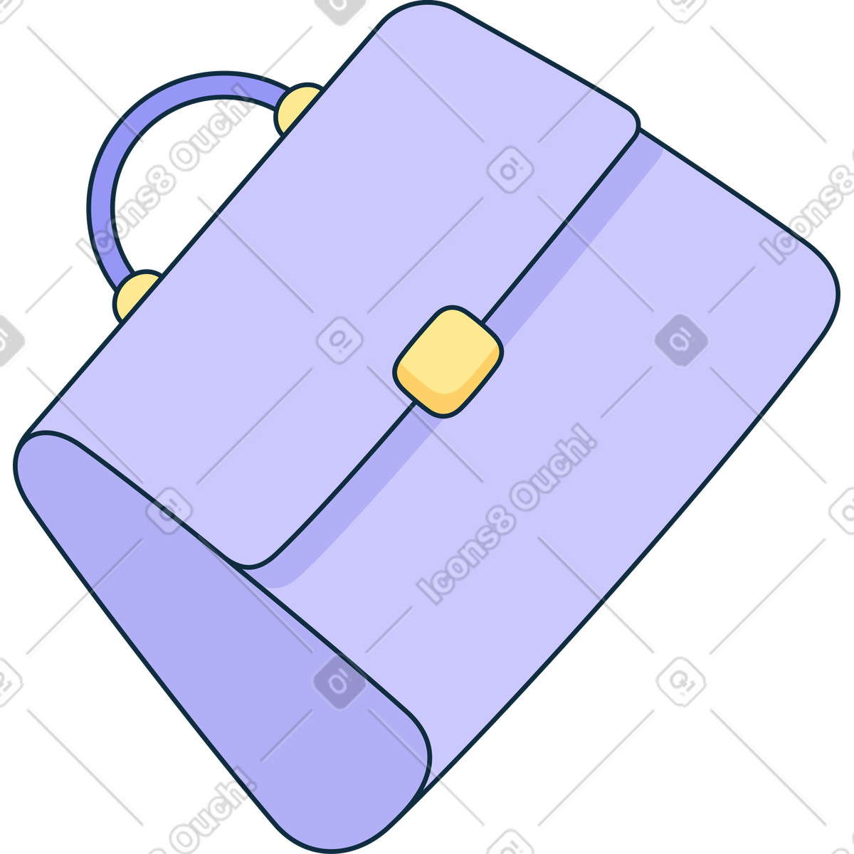 Lilac briefcase diplomat-Illustration im Bubble gum-Stil als Download in PNG, SVG