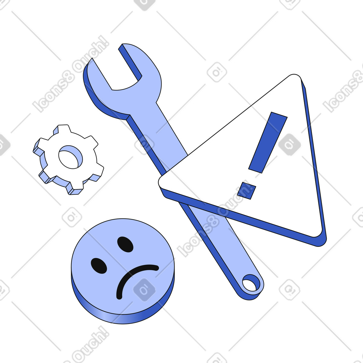 Something went wrong illustration clipart image in PNG SVG GIF for error messages