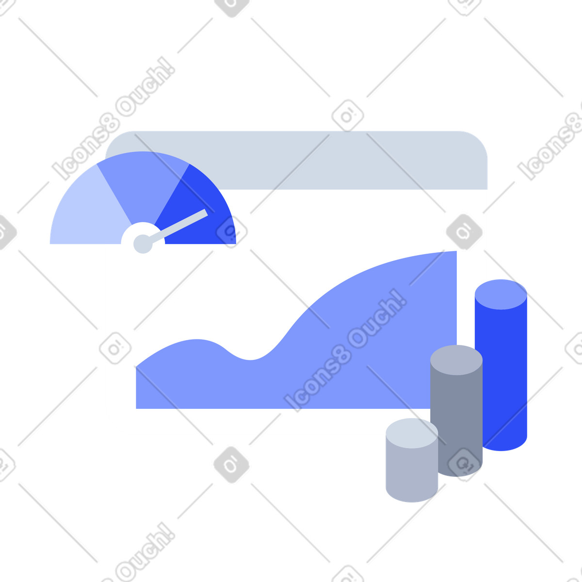 KPI Dashboard for Business Performance Monitoring, Company metrics tracking illustration in System style download in PNG, SVG