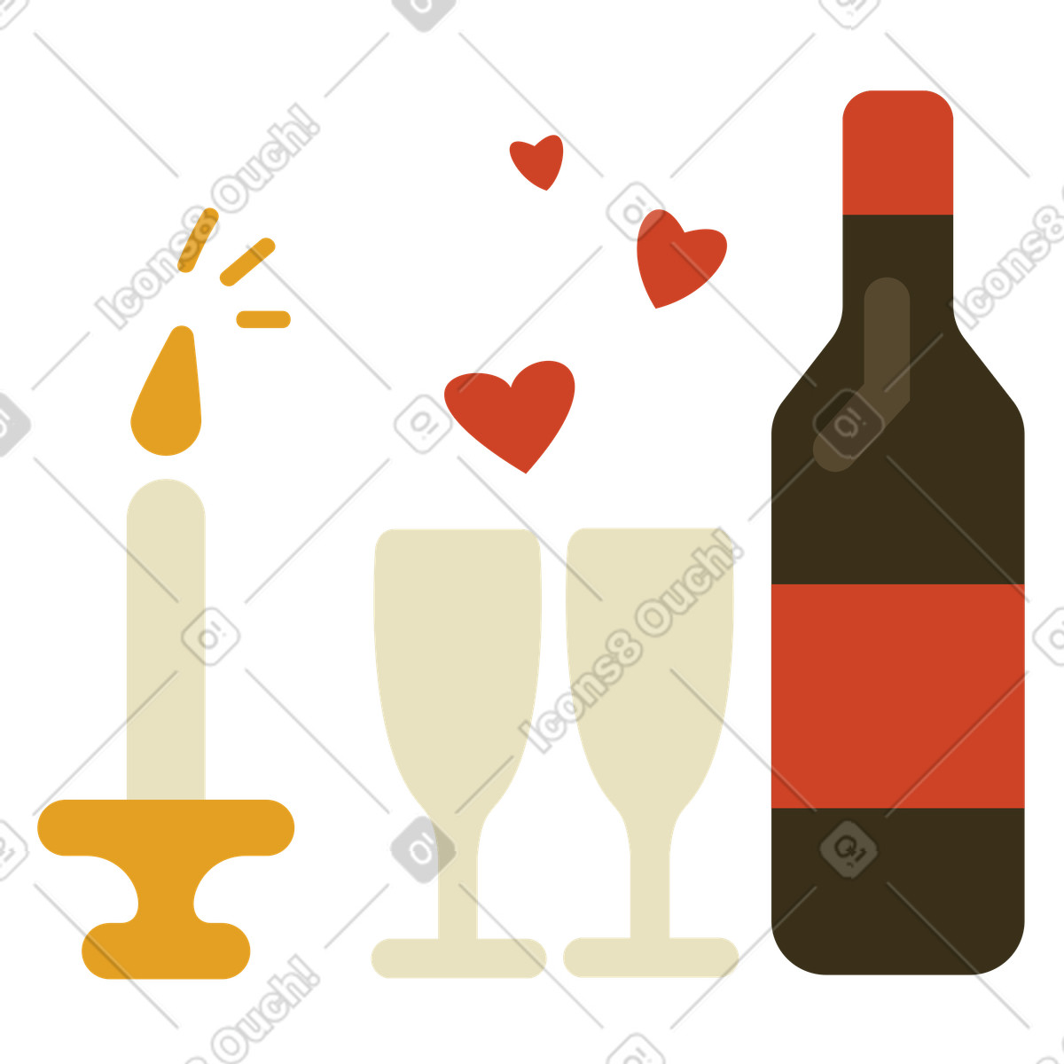Celebration valentine's day illustration in PNG, SVG