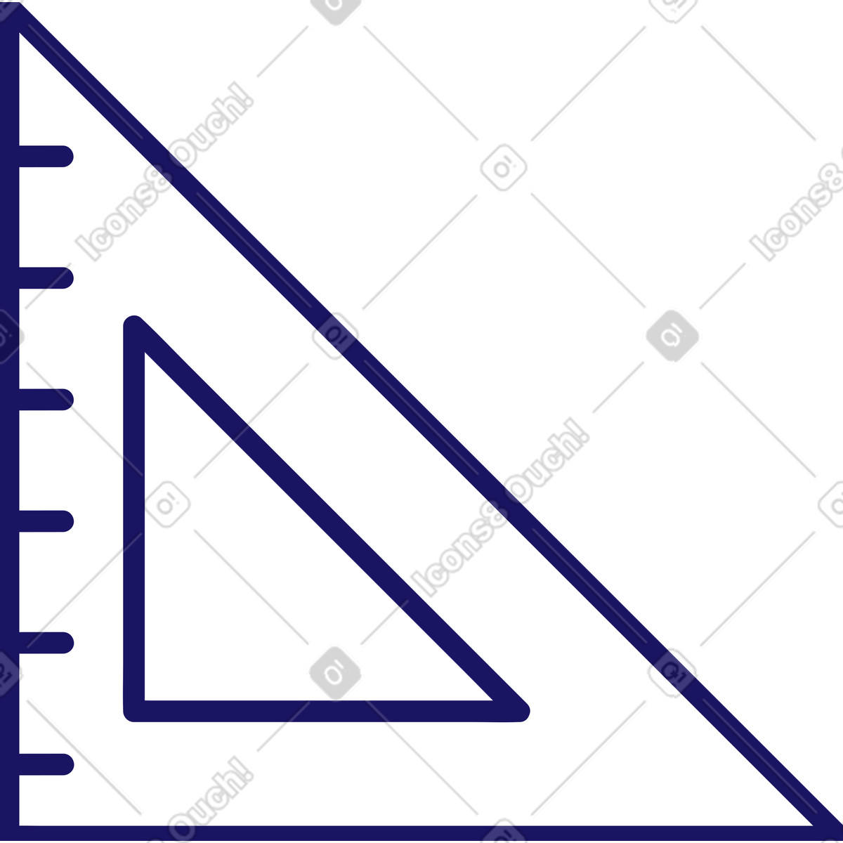 Ilustração de Régua triangular em no estilo Matey para baixar em PNG, SVG