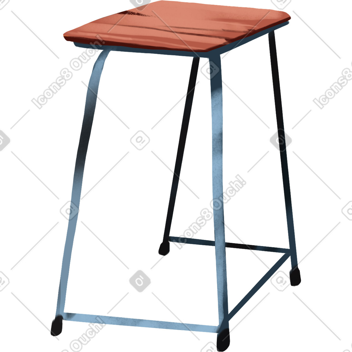 Standing desk clipart illustration with ergonomic chair and widescreen monitor