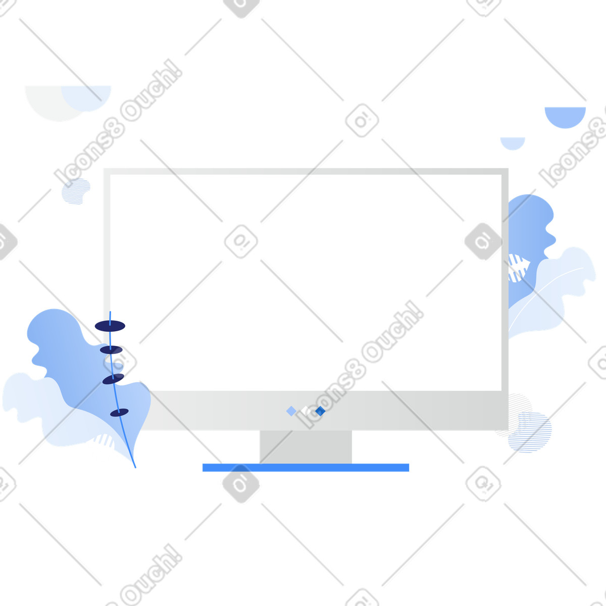 Ilustração de Fundo do monitor computador em no estilo Clip para baixar em PNG, SVG