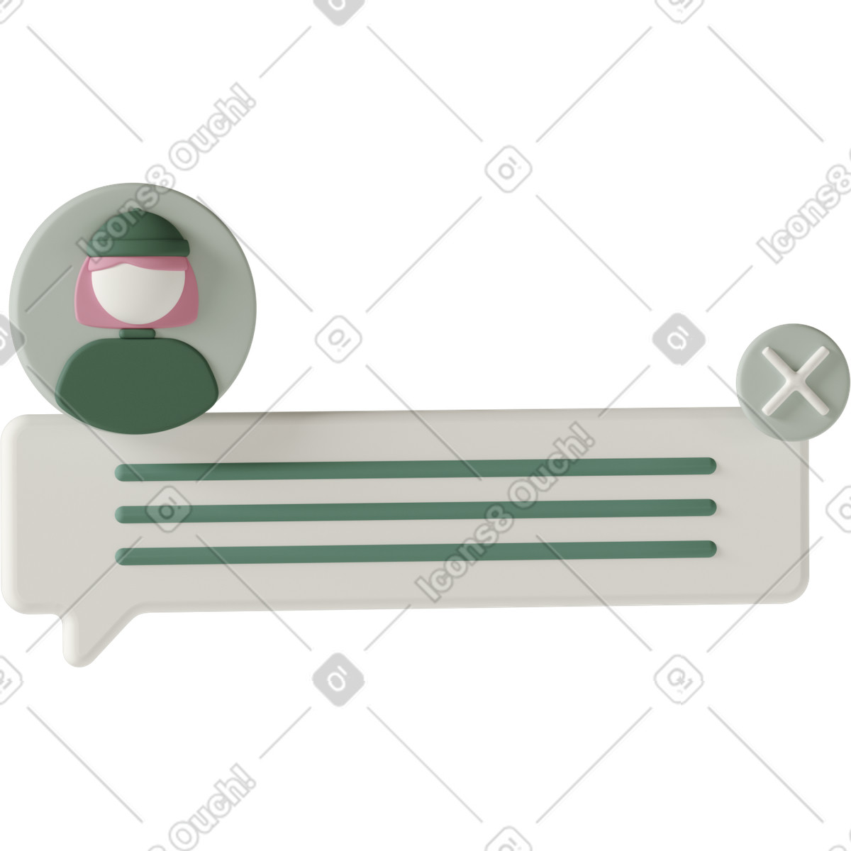 下载 3D Casual life 风格的 Message 插画，支持 PNG、SVG 格式