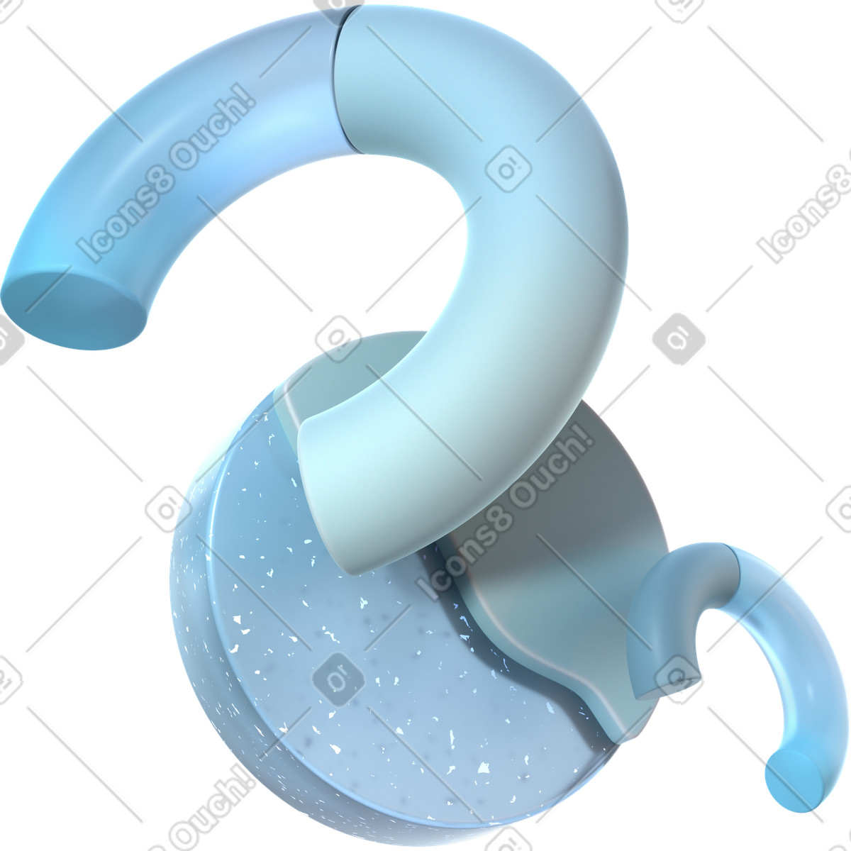 Disk and segments of torus illustration in 3D Glassy style download in PNG, SVG