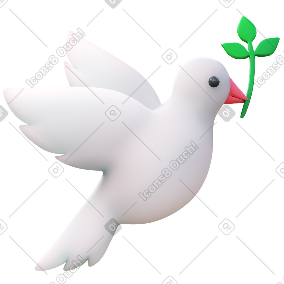 3D Fluency スタイルの Peace pigeon のイラストをPNG、SVG形式でダウンロード