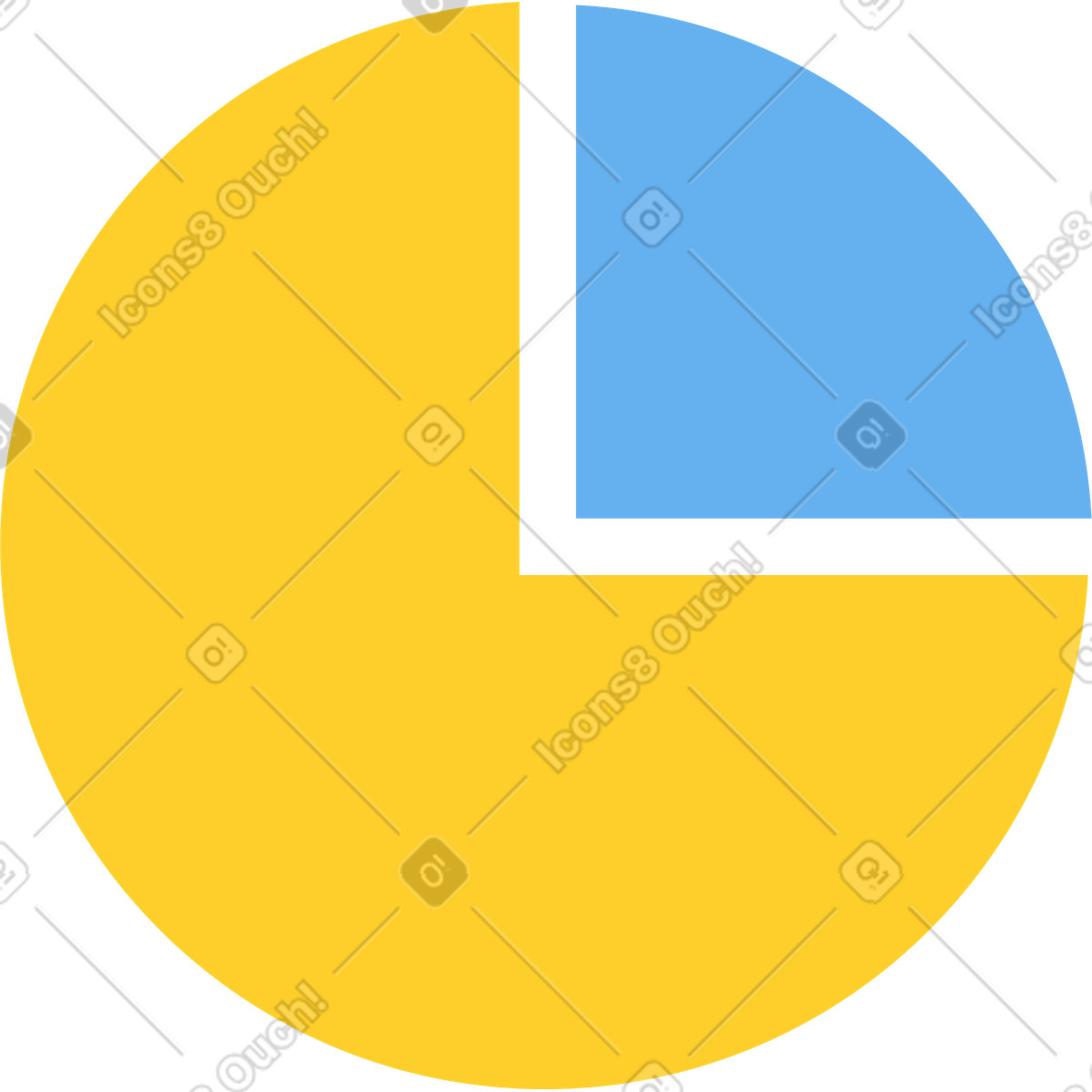 Grafico a torta illustrazione in stile Sammy scarica in PNG, SVG