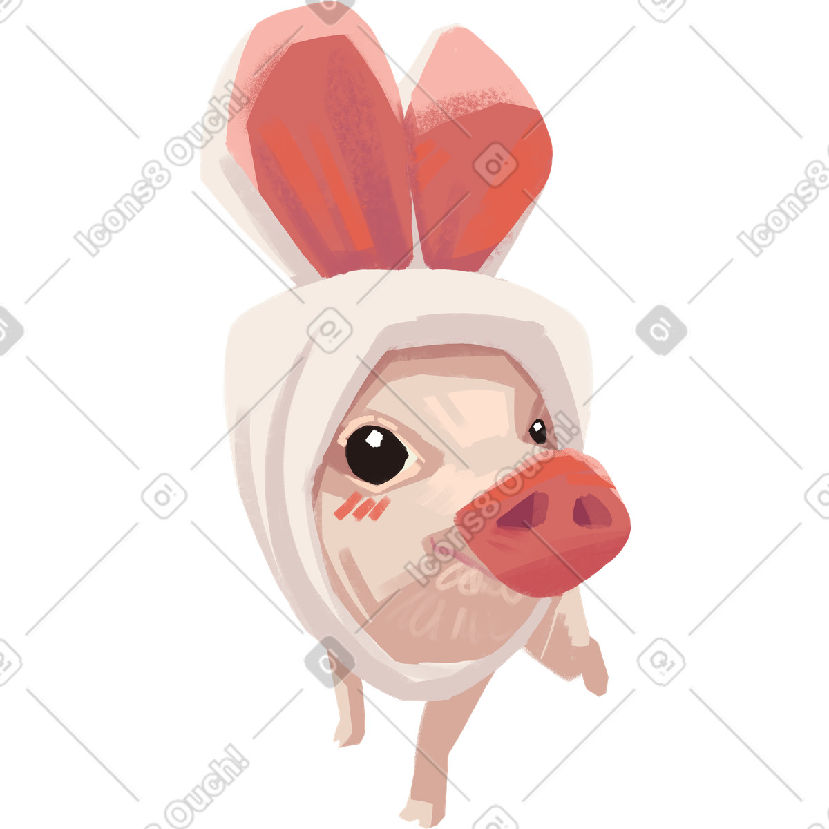 Shy piggy illustration animal clipart free vector images available in PNG