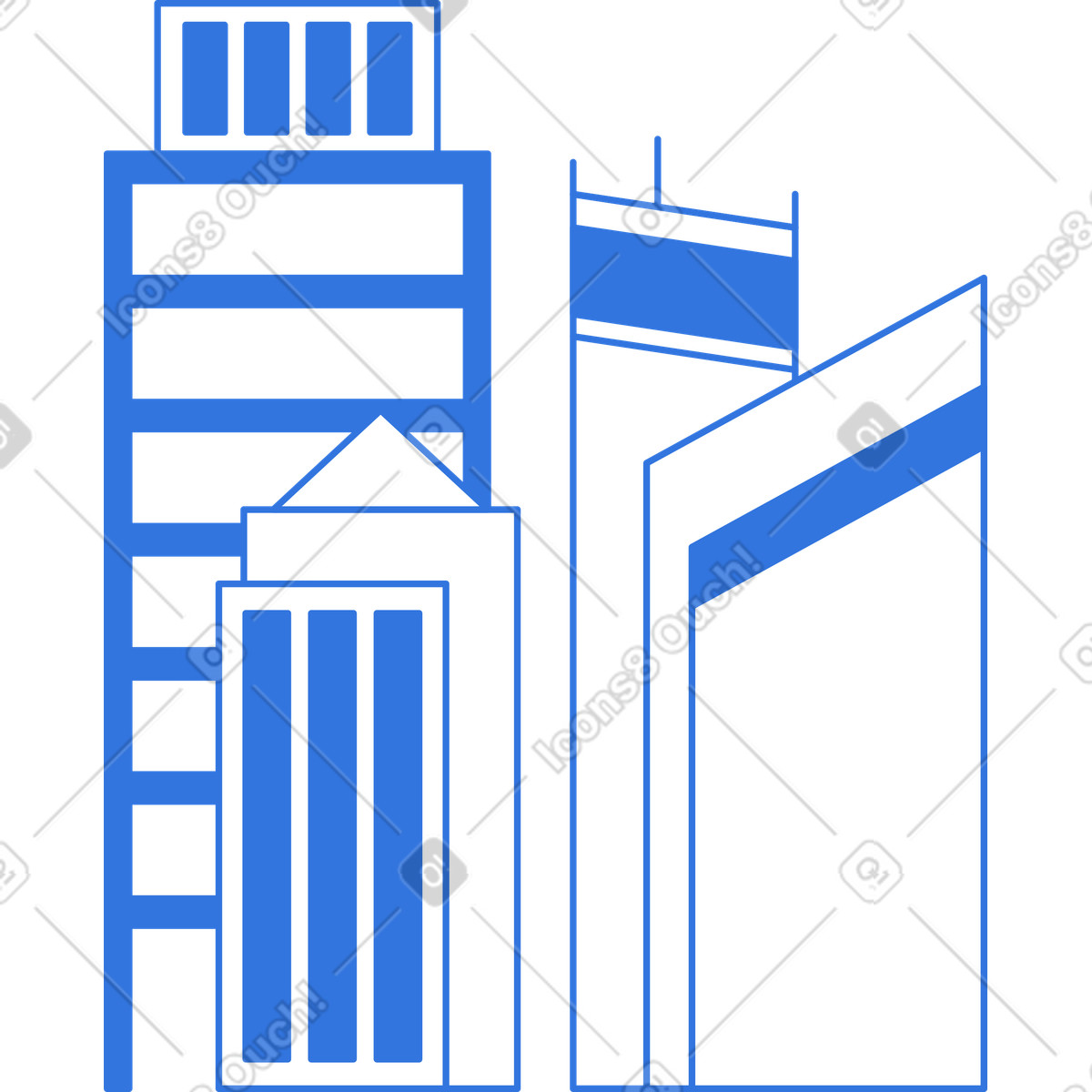 Ilustración Proyección de edificios en estilo Sky a descargar en PNG y SVG