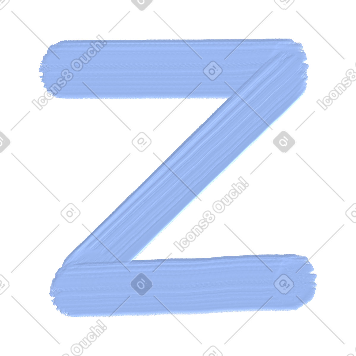 Blue letter z illustration in Scrapbooking style download in PNG, SVG