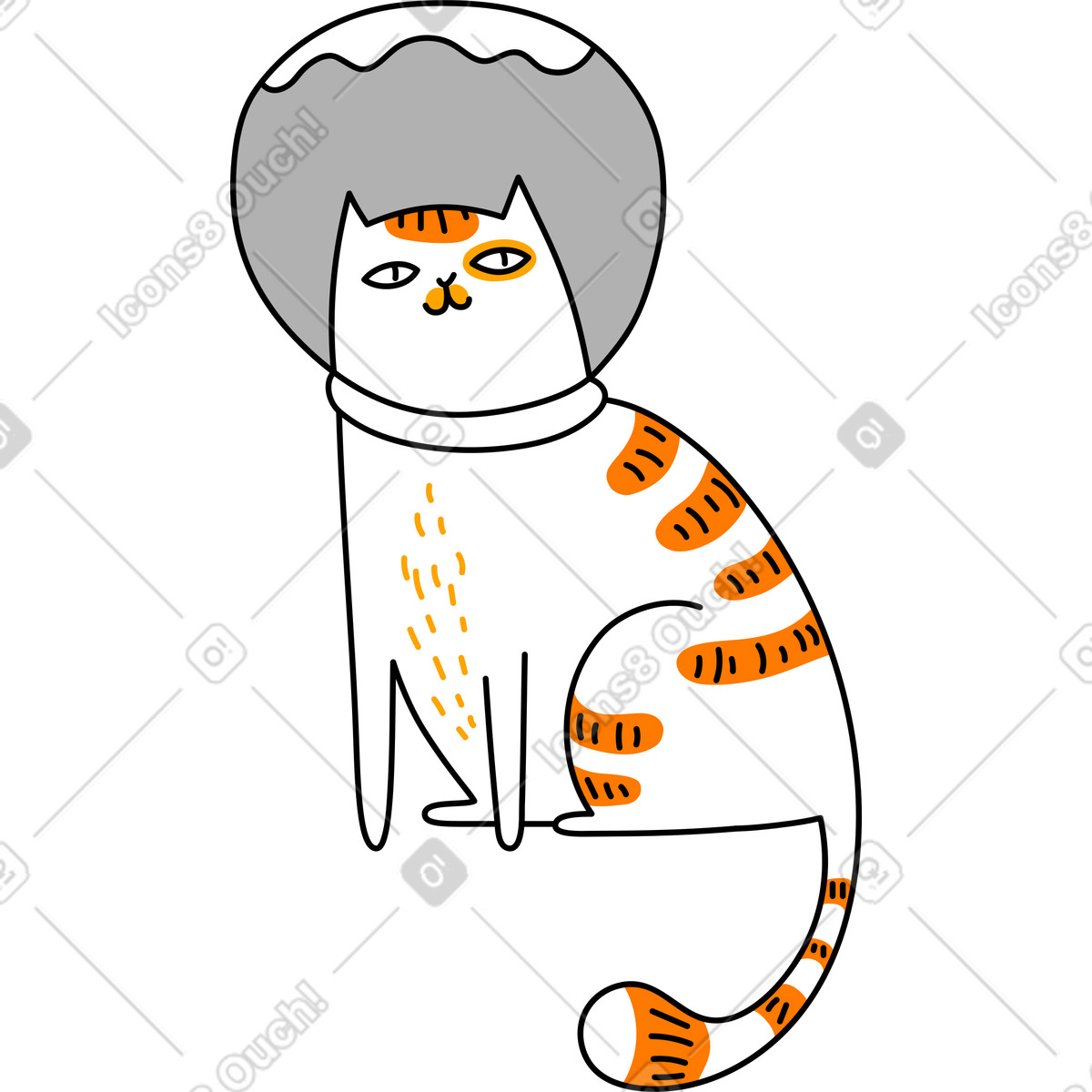 Ilustração de Gato com aquário em no estilo Purr para baixar em PNG, SVG