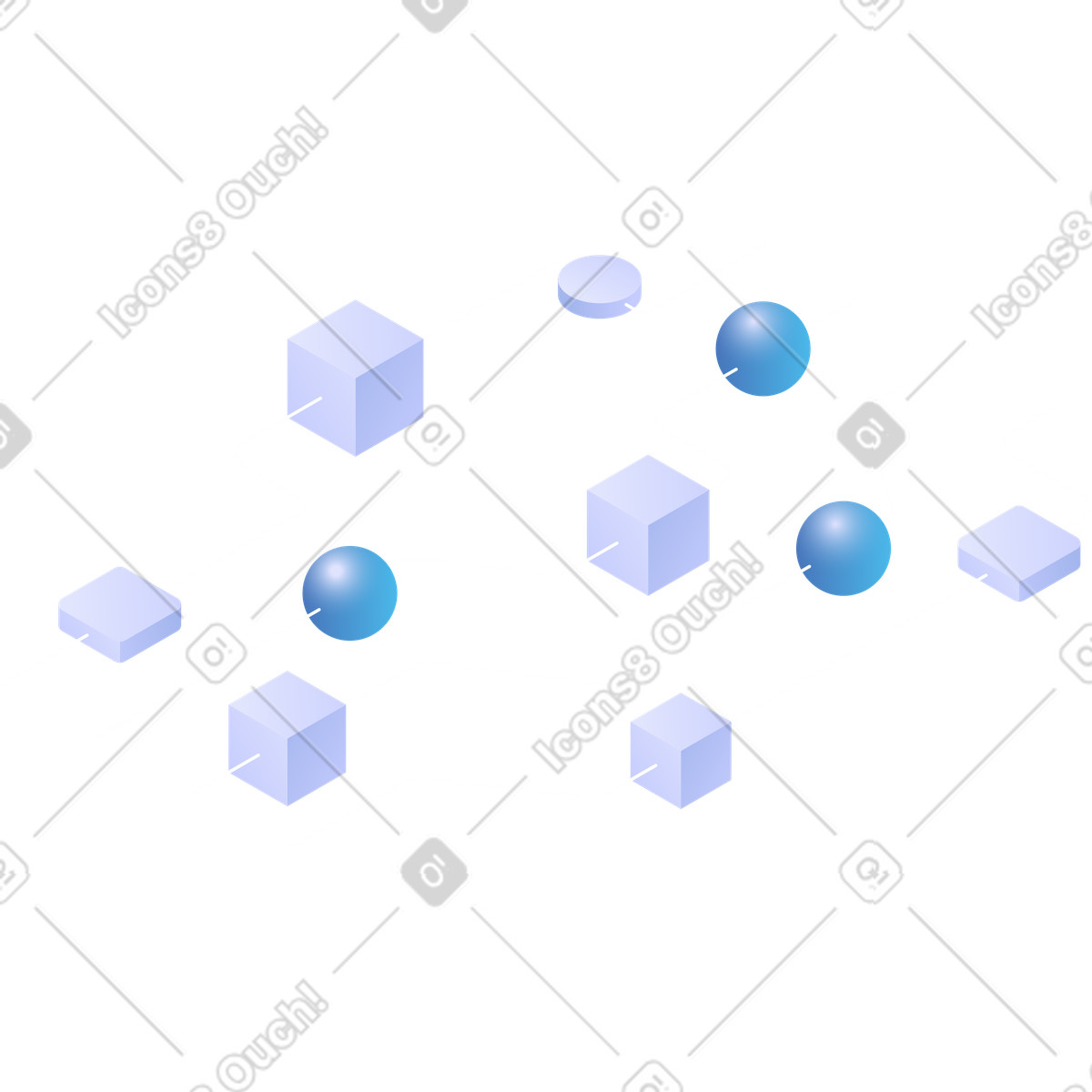 Shared data flow illustration in Quantum style download in PNG, SVG