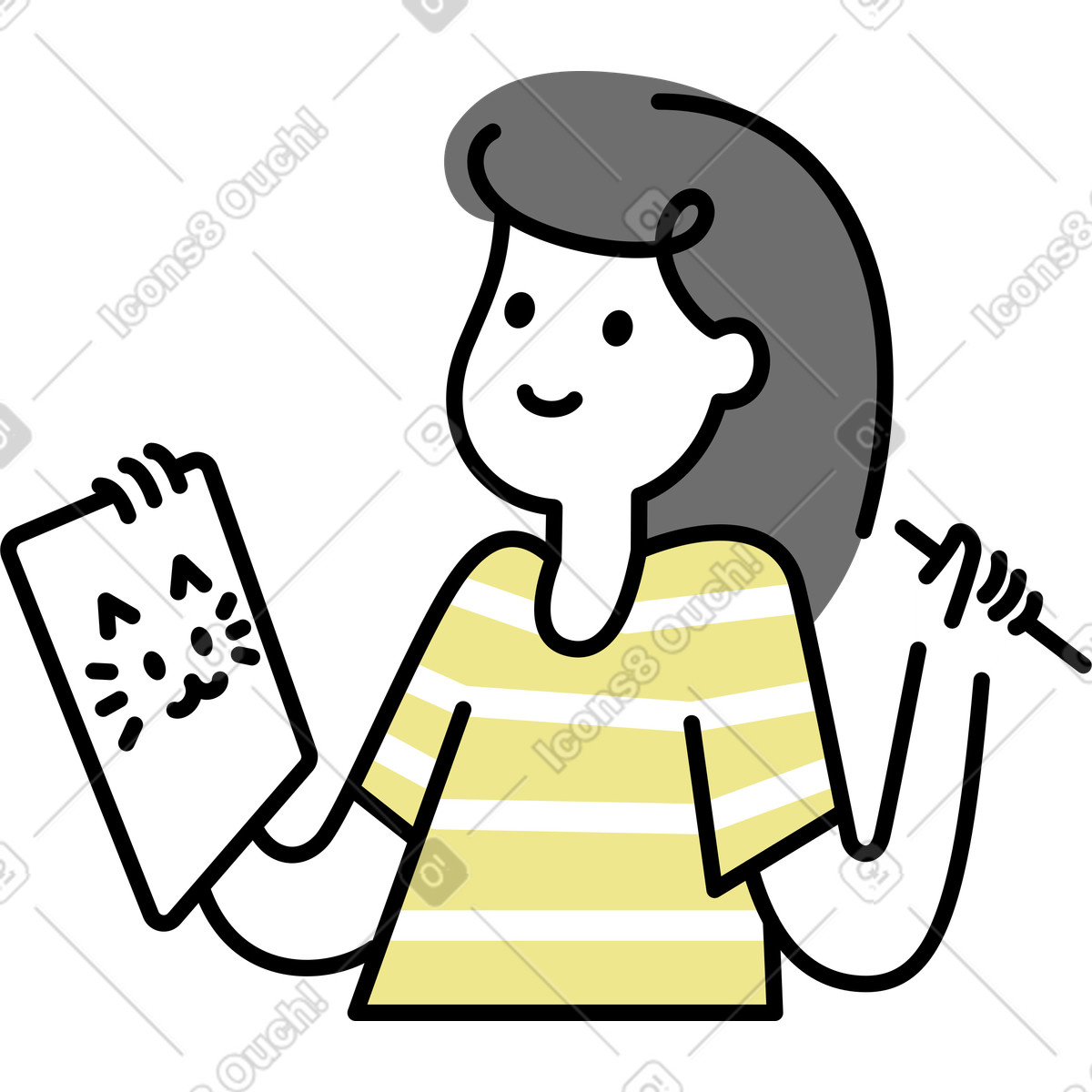 下载 Mochi 风格的 在平板电脑上绘画的女人 插画，支持 PNG、SVG 格式