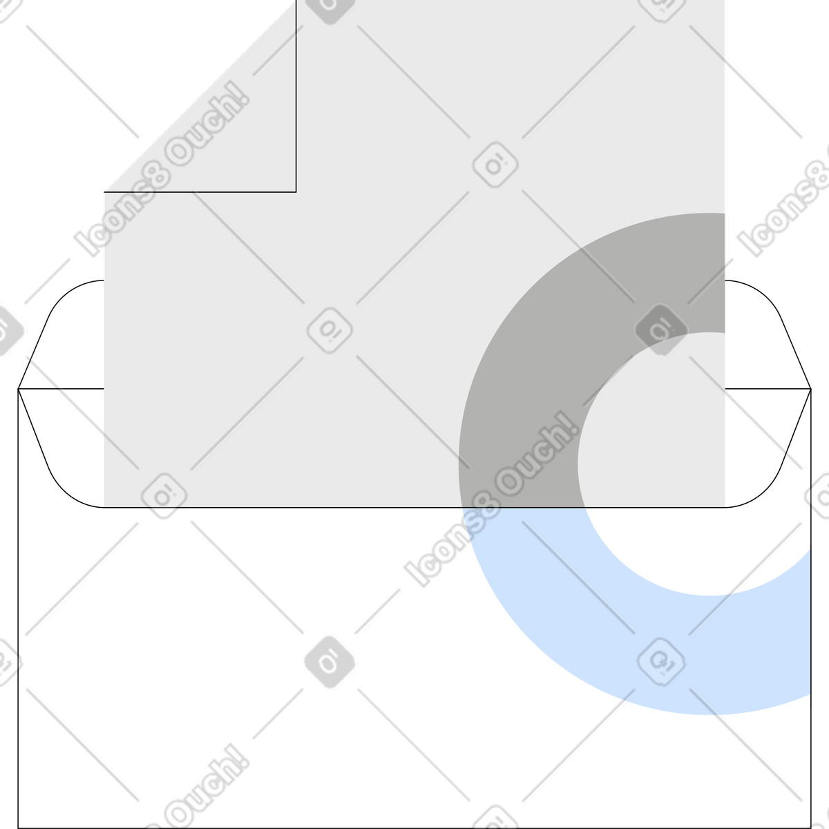 Ilustración Sobre con logo en estilo Tiny a descargar en PNG y SVG