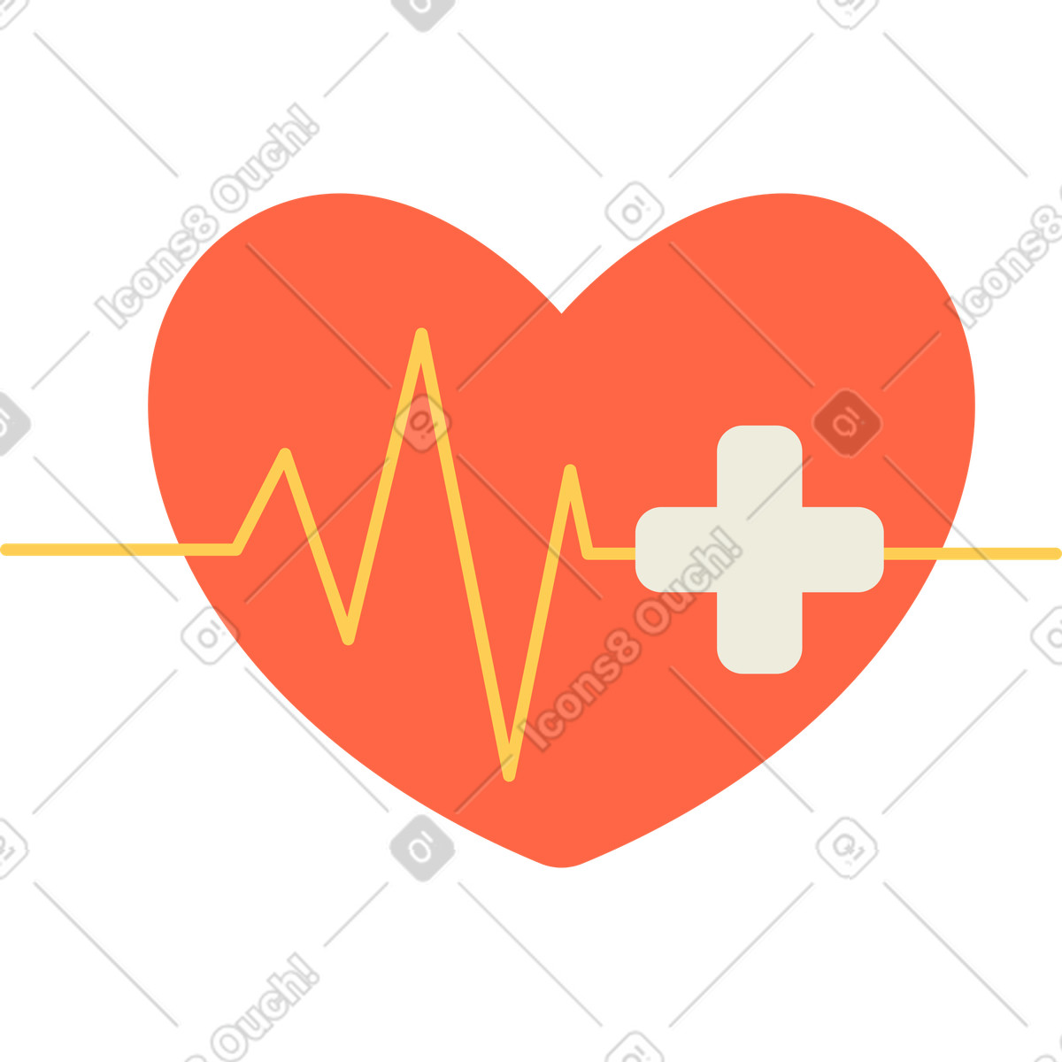 Illustration Battement de coeur dans le style Social à télécharger aux formats PNG, SVG